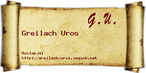 Greilach Uros névjegykártya